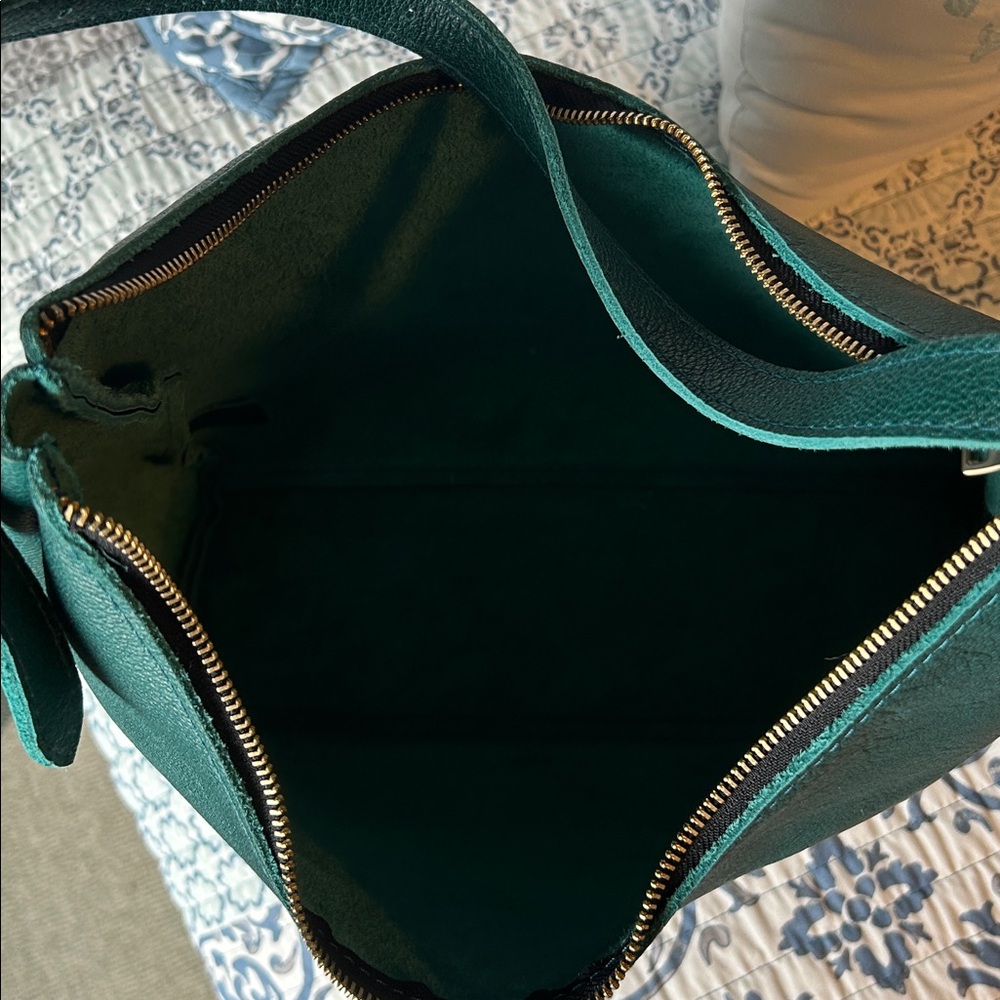 Portland Leather Goods Large Aspen Shoulder Bag, Sea Glass - Picture 5 of 7